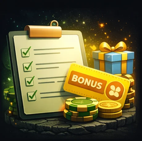 Why compare platforms illustration with checklist, bonus icons, and casino chips