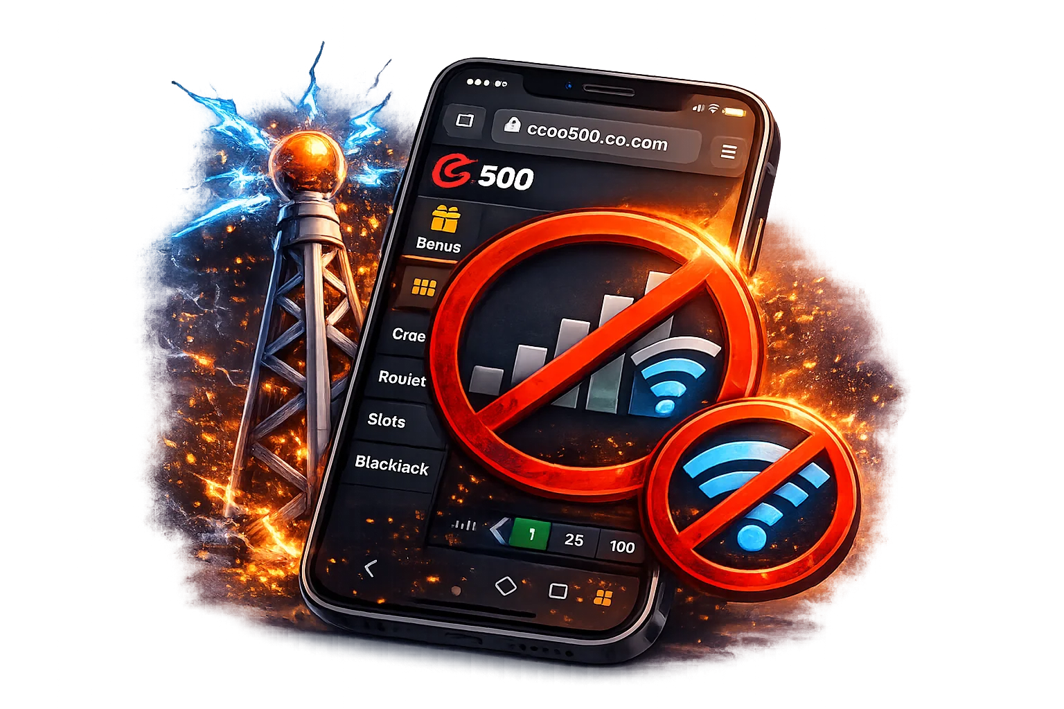 Mobile limitations icon illustration