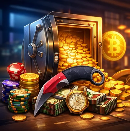 500 Casino final call to action illustration with games, rewards, and crypto gambling theme