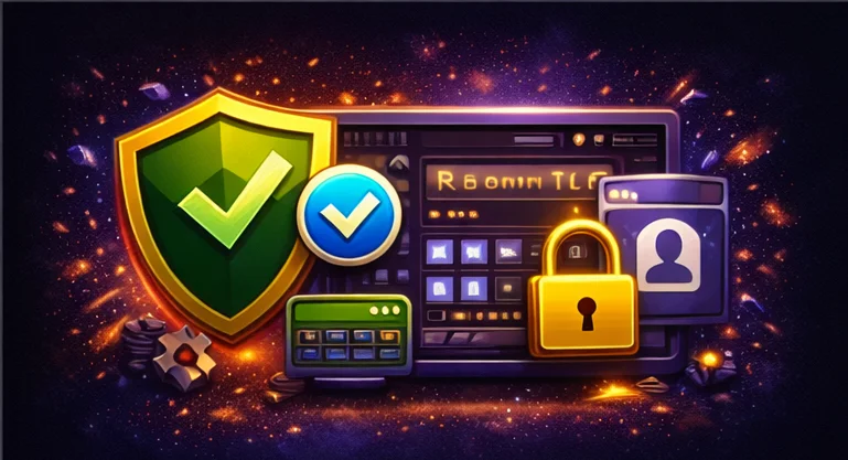 Is 500 Casino legit hero illustration with shield, verified check, casino interface and secure account icons
