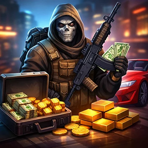 CSGO500 coins illustration showing coin balance, conversion arrows and withdrawal options