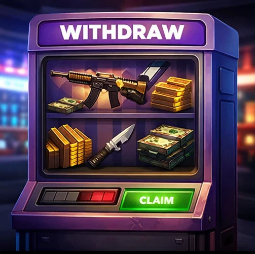500 Casino withdrawal guide hero illustration with wallet, coins, gift cards and secure payout confirmation